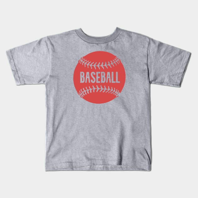 Vintage Retro Baseball Inside Baseball (Red) Kids T-Shirt by SmokyKitten